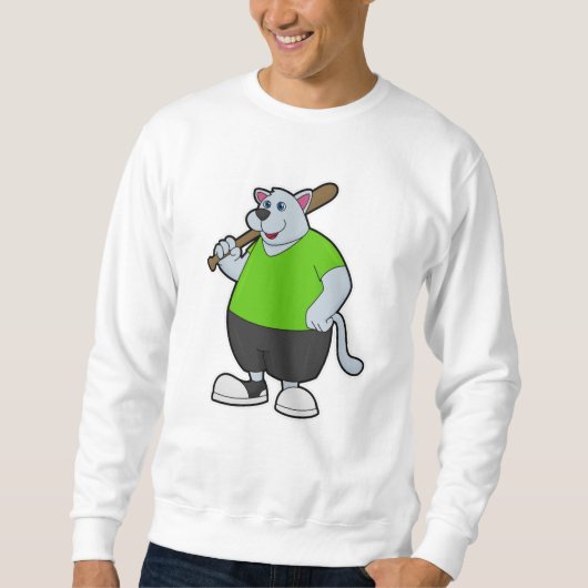 Hond bij honkbal met honkbalknuppel trui (Voorkant)