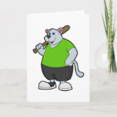 Hond bij honkbal met honknuppel kaart (Voorkant)