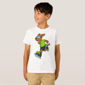 Hond bij ijsschaatsen met Goggles T-shirt (Voorkant volledig)