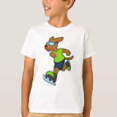 Hond bij ijsschaatsen met Goggles T-shirt (Voorkant)