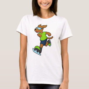 Hond bij ijsschaatsen met Goggles T-shirt