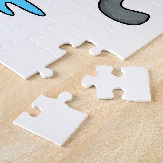 Hond bij ijsschaatsen met ijskoude schaatsen en sc legpuzzel (Zijkant)