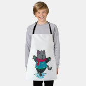 Hond bij ijsschaatsen met ijskoude schaatsen en sc schort (Gedragen)