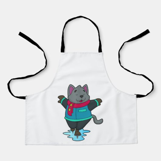 Hond bij ijsschaatsen met ijskoude schaatsen en sc schort (Voorkant)