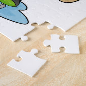 Hond bij ijsschaatsen met ijsschaatsen legpuzzel (Zijkant)