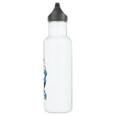 Hond bij ijsschaatsen met ijsschaatsen waterfles  (Rechts)