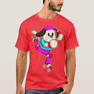Hond bij Inline skating met Inline schaatsen Pet T-shirt