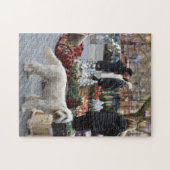 Hond bij Kerstmis op het Sloane Square, Londen, En Legpuzzel (Horizontaal)