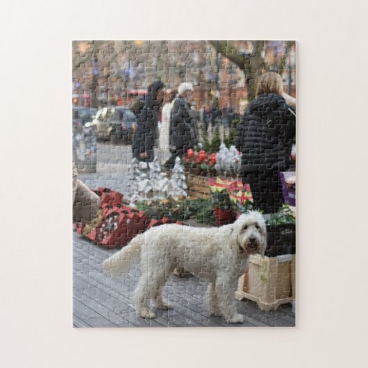 Hond bij Kerstmis op het Sloane Square, Londen, En Legpuzzel (Verticaal)