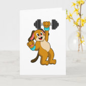 Hond bij krachttraining met Dumbbell Kaart (Gele Bloem)