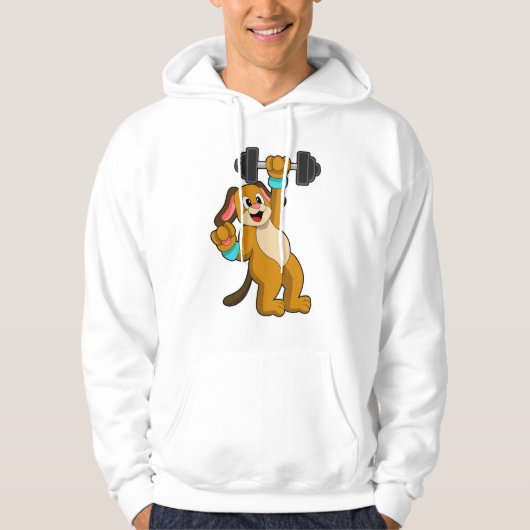 Hond bij krachttraining met Hanteerbal Hoodie (Voorkant)