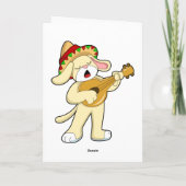 Hond bij muziek met gitaar kaart (Achterkant)