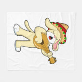 Hond bij Muziek met Guitar Fleece Deken (Voorkant (Horizontaal))