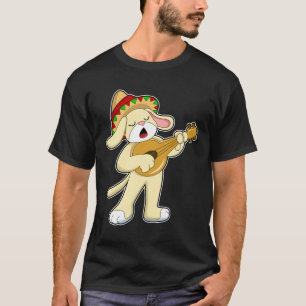 Hond bij Muziek met Guitar T-shirt
