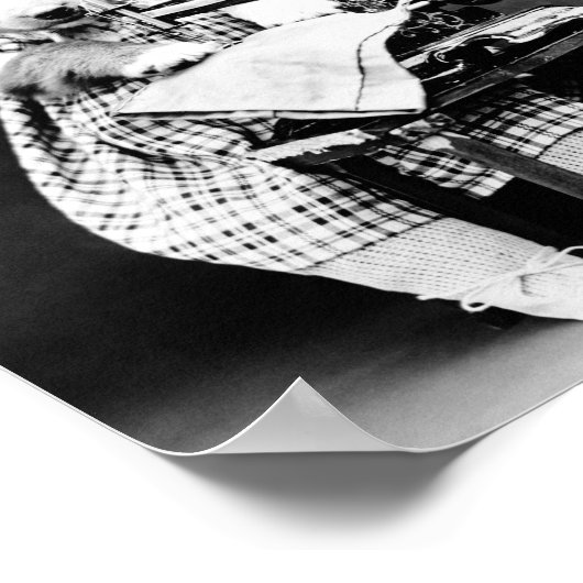 Hond bij naaimachine - babykleding maken poster (Hoek)