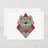 Hond bij Poker met Pokerkaarten Briefkaart (Voorkant / Achterkant)