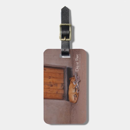 Hond bij Rest Bagagelabel (Voorkant verticaal)