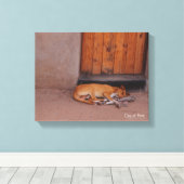 Hond bij Rest Canvas Afdruk (Insitu (Houten vloer))