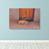 Hond bij Rest Canvas Afdruk (Insitu (Houten vloer))