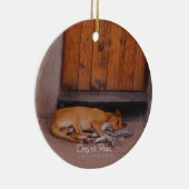 Hond bij Rest Keramisch Ornament (Rechts)