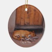 Hond bij Rest Keramisch Ornament (Links)