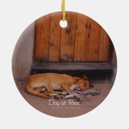 Hond bij Rest Keramisch Ornament (Achterkant)