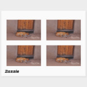 Hond bij Rest Rechthoekige Sticker (Vel)