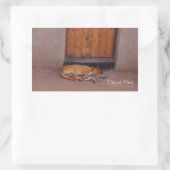 Hond bij Rest Rechthoekige Sticker (Tas)