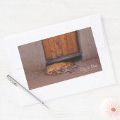 Hond bij Rest Rechthoekige Sticker (Envelop)