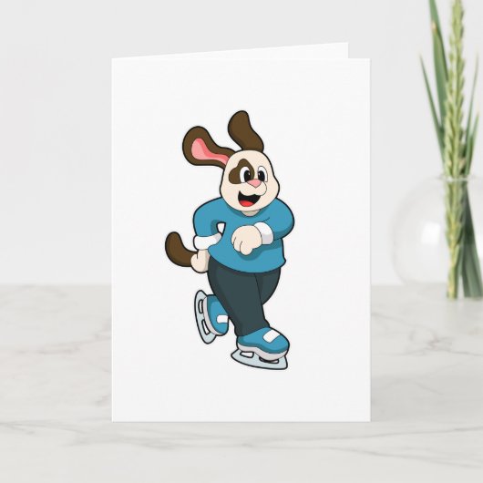 Hond bij schaatsen met schaatsen kaart (Voorkant)