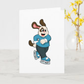 Hond bij schaatsen met schaatsen kaart (Gele Bloem)