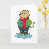 Hond bij schaatsen met schaatsen kaart (Gele Bloem)