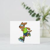 Hond bij schaatsen met zwembril briefkaart (Staand voorkant)