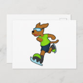 Hond bij schaatsen met zwembril briefkaart (Voorkant / Achterkant)