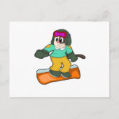 Hond bij snowboardsport briefkaart (Voorkant)