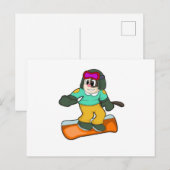 Hond bij snowboardsporten briefkaart (Voorkant / Achterkant)