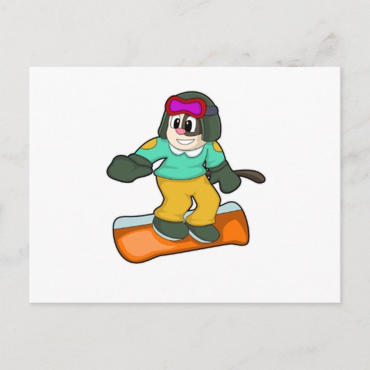 Hond bij snowboardsporten briefkaart (Voorkant)