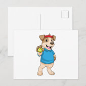 Hond bij tennis met tennisbal briefkaart (Voorkant / Achterkant)