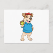 Hond bij tennis met tennisbal briefkaart (Voorkant)