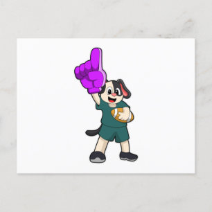 Hond bij voetbal sporten briefkaart