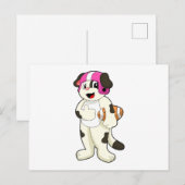 Hond bij voetbal sporten briefkaart (Voorkant / Achterkant)