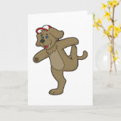 Hond bij Yoga Fitness Kaart (Gele Bloem)