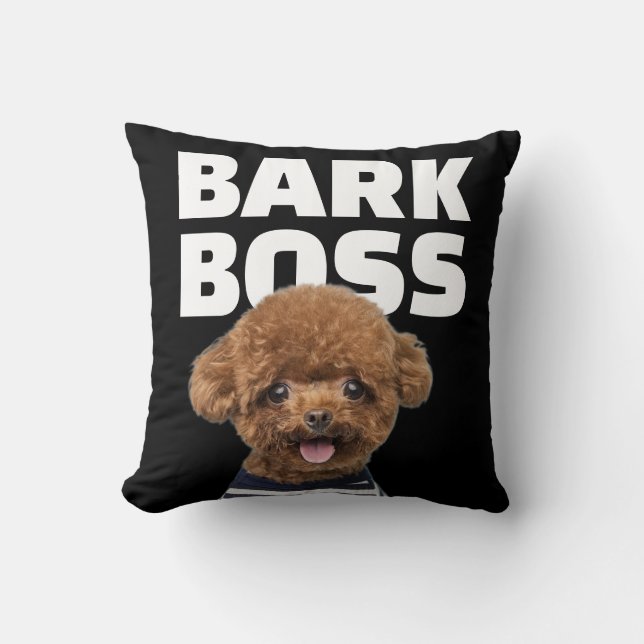 Hond Blaf Baas Foto Aangepaste Huisdier Kussen (Voorkant)