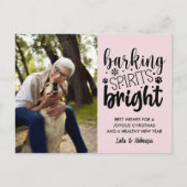 HOND BLAFFEN GEEST HELDER HUISDIER ROZE KERST FEESTDAGENKAART (Voorkant)