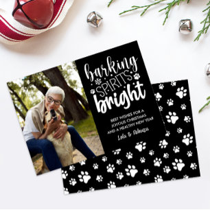 HOND BLAFFEN GEEST HELDERE POTEN ZWART KERSTMIS FEESTDAGENKAART