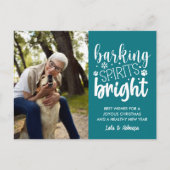 HOND BLAFFEN SPIRIT BRIGHT PET BLAUWGROEN KERSTMIS FEESTDAGENKAART (Voorkant)