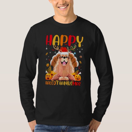 Hond Blijke Cocker Spaniel Hond Hellothanksmas T-shirt (Voorkant)