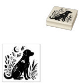 Hond Bloem Silhouet Hemels Botanische Kunst Rubberstempel (Gestempeld)