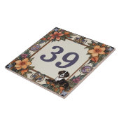 Hond & Bloemen Aangepaste huisnummer Tekenplaat Tegeltje (Zijkant)