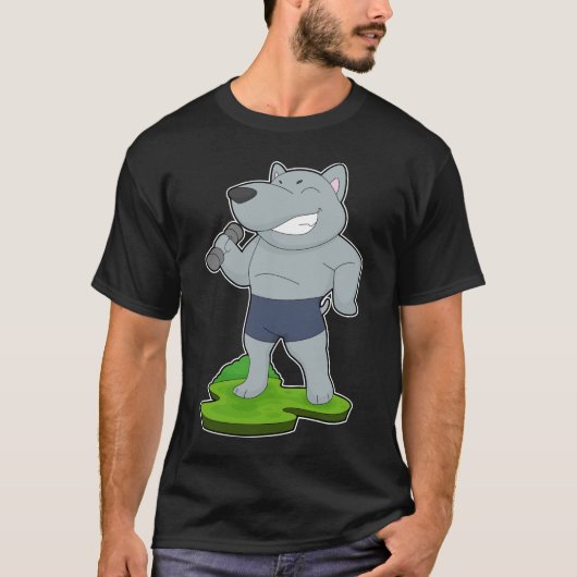 Hond Bodybuilder Dumbbell Bodybuilding T-shirt (Voorkant)